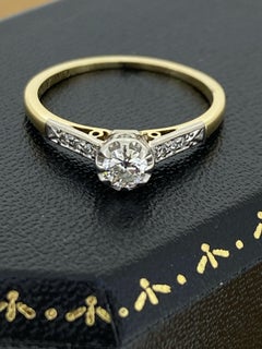 William Drummond & Co Art-Deco 0.40ct Old Cut Diamond Solitaire 18K/Plat Ring