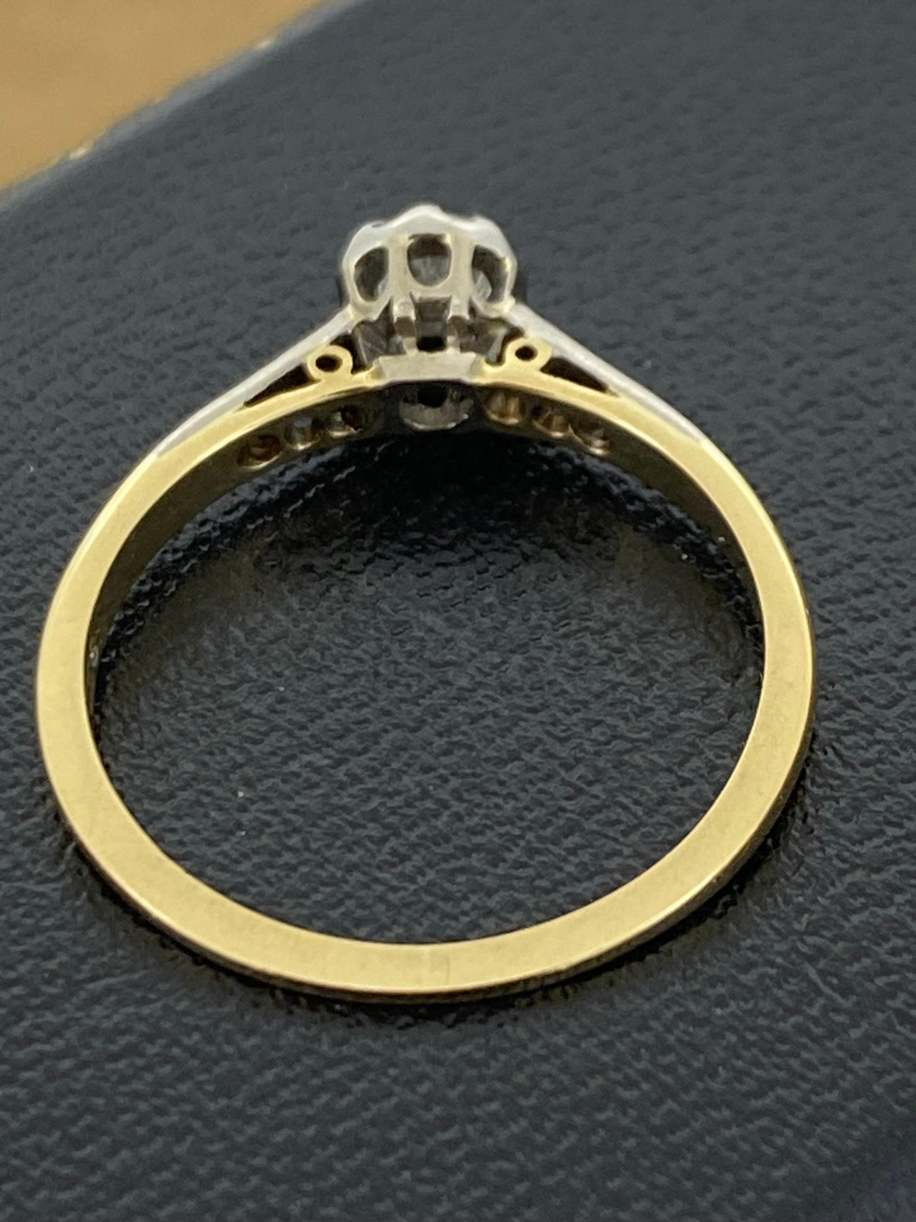 William Drummond & Co Art-Deco 0,40 Karat Altschliff Diamant Solitär 18K/Platin Ring im Angebot 3