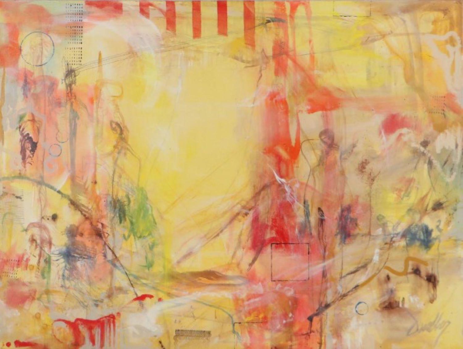 Celebration - Contemporary abstract original canvas, poetic, dreamlike, lyrical
