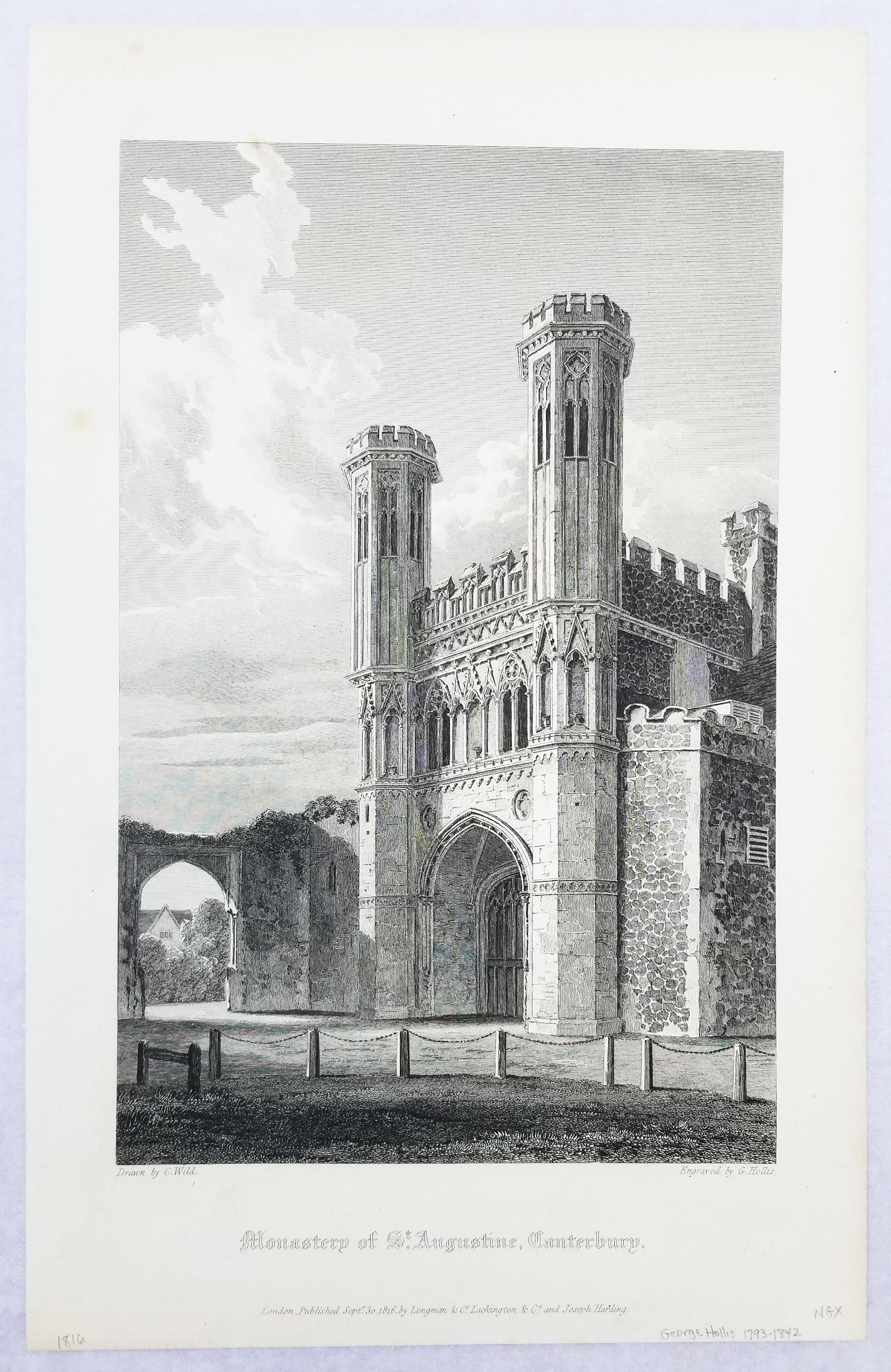 Monastery of St. Augustine, Canterbury /// William Dugdale Monasticon Anglicanum For Sale 2