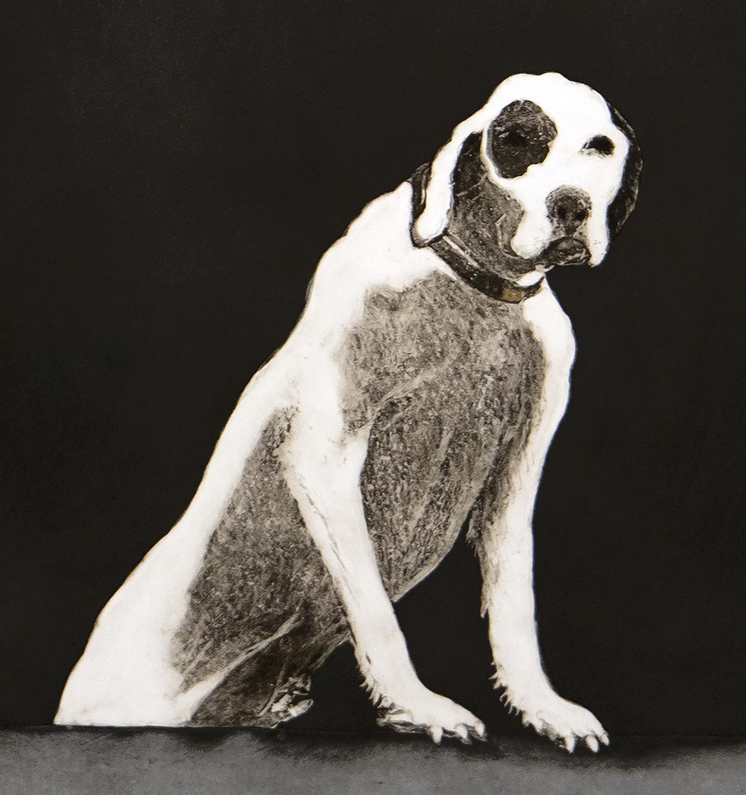 Le chien et le brouillard - Noir Animal Print par William Dunlap
