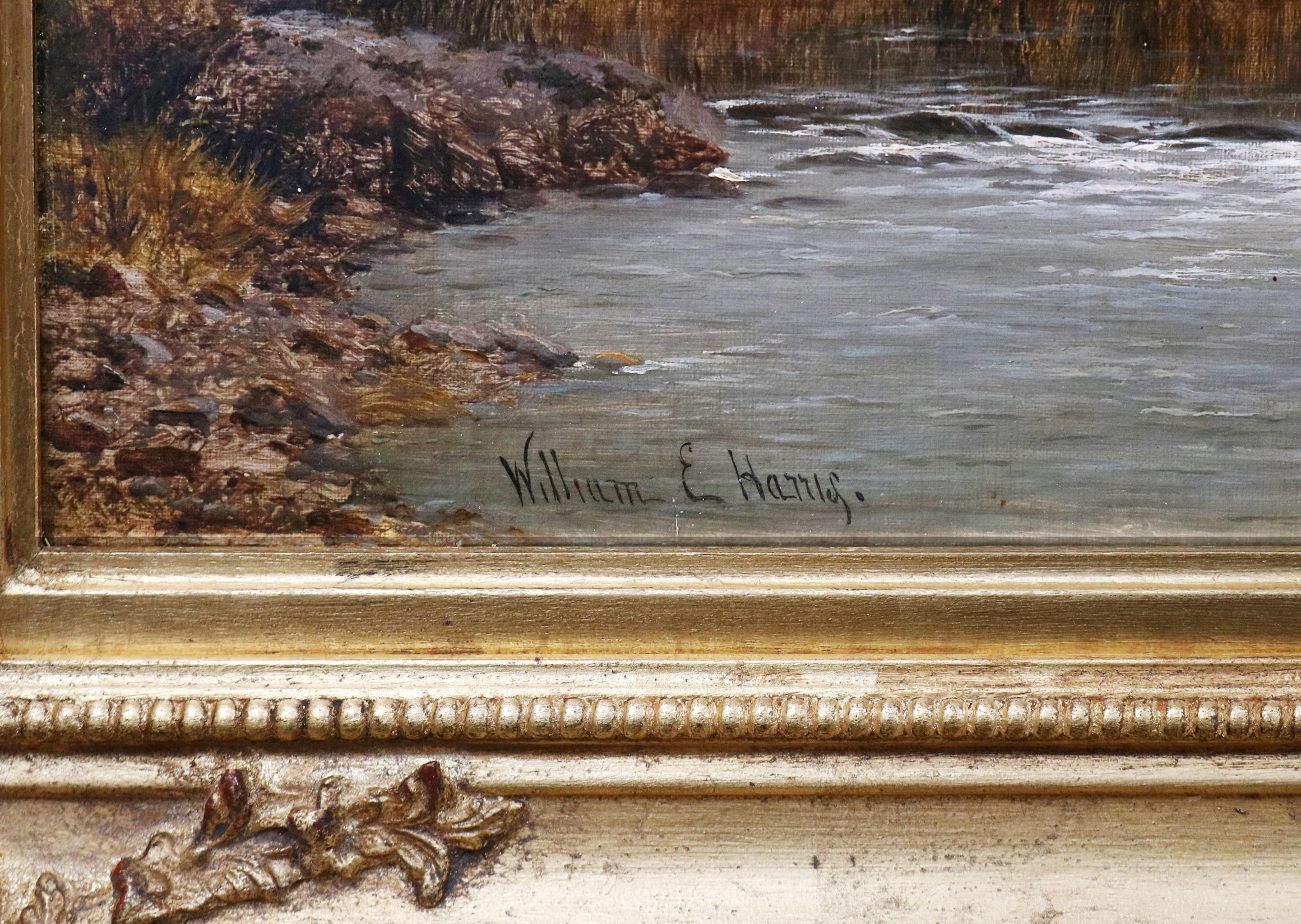 Un moulin à eau à contre-courant - Peinture à l'huile victorienne du 19e siècle du nord du Wales en vente 4
