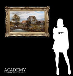 An Undershot Watermill - 19th Century Victorian Summer Landscape Oil Painting