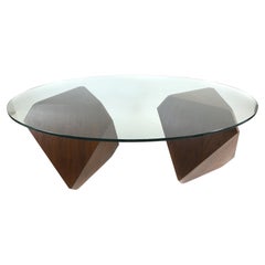 William Earle's iconic 'Hal' twin pedestal dining table with oval glass top