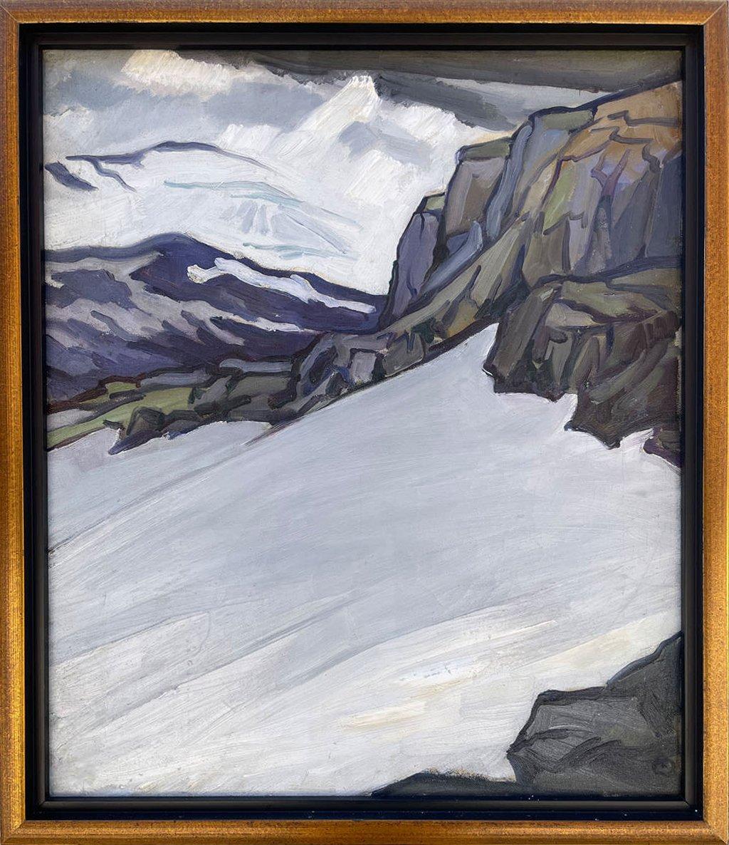 Ghiacciai norvegesi di Finsevand, Paesaggio invernale dei primi del Novecento, Cleveland Art - Painting di William Eastman