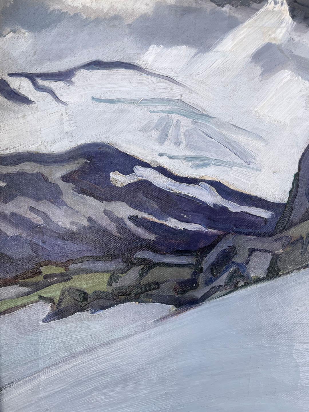 Ghiacciai norvegesi di Finsevand, Paesaggio invernale dei primi del Novecento, Cleveland Art in vendita 1