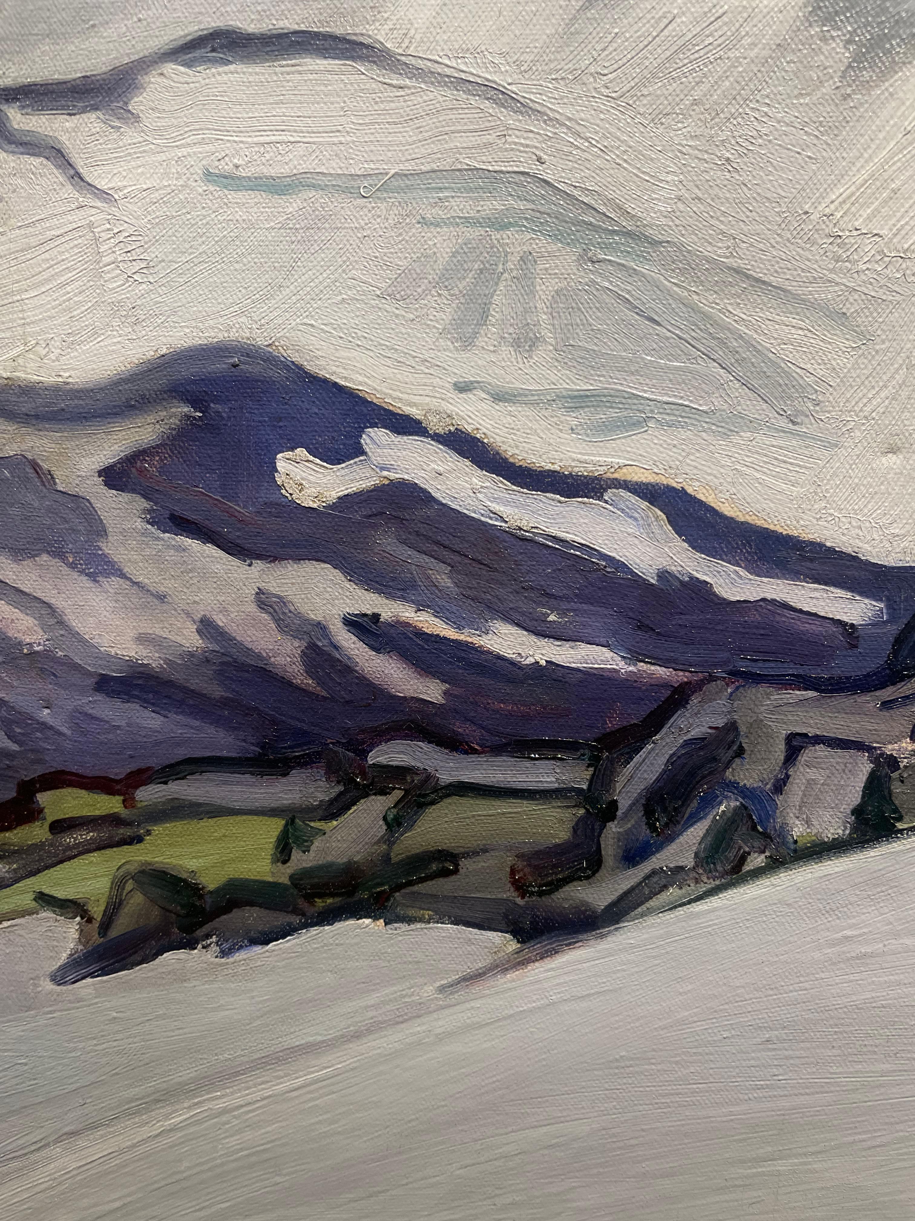 Ghiacciai norvegesi di Finsevand, Paesaggio invernale dei primi del Novecento, Cleveland Art in vendita 5