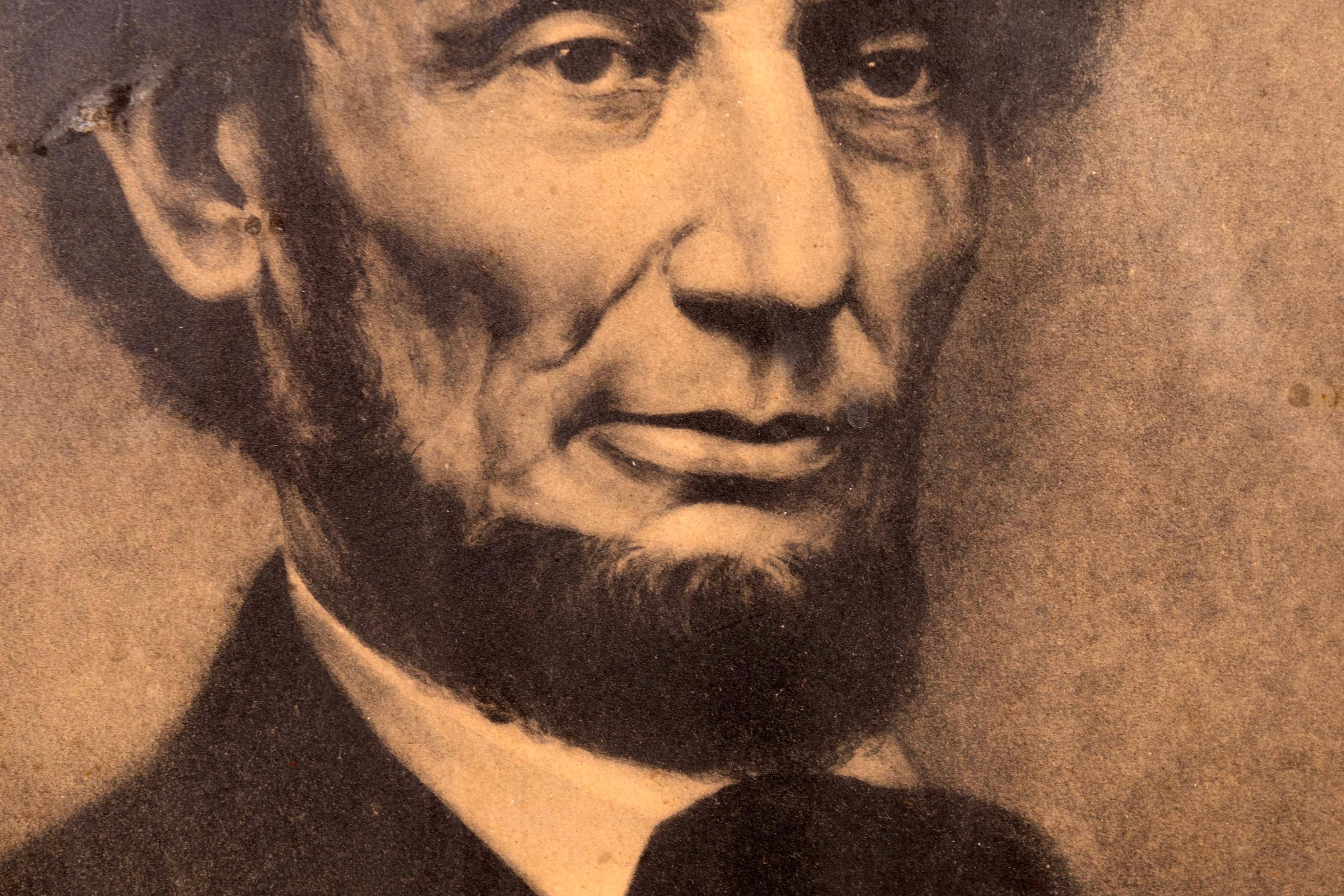 Antikes lithografisches Porträt auf Papier von William Edgar Marshall Abraham Lincoln im Angebot 5