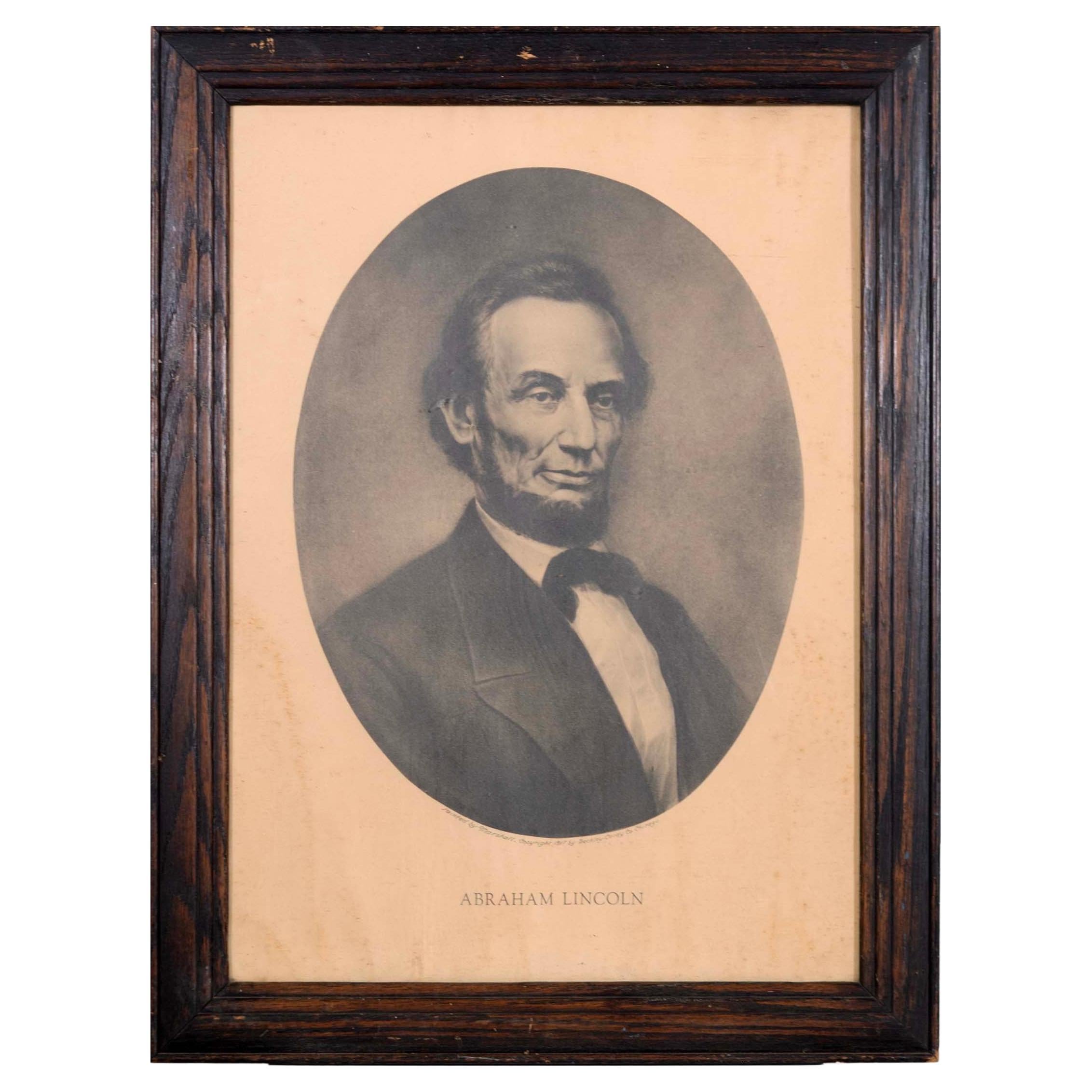 William Edgar Marshall Abraham Lincoln Antique Lithographic Portrait on Paper For Sale