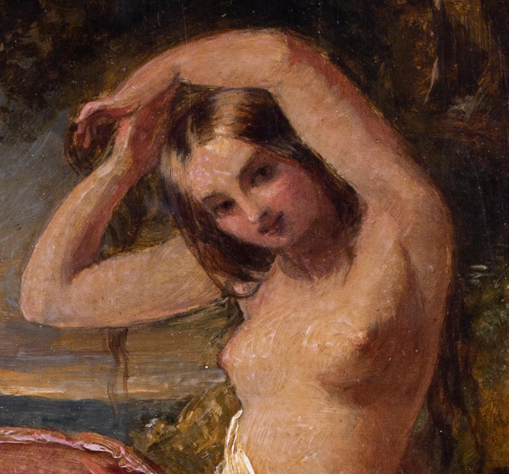 19th Century British oil of a nude by water by William Edward Frost 1