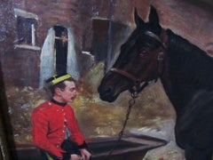 19th century landscape/portrait horse with army officer, William Edward Millner