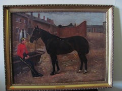 Landschafts-/porträtpferd mit Armeeoffizier, William Edward Millner, 19. Jahrhundert