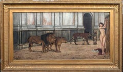 Nude Maiden With Lions & Tigers, 19th Century