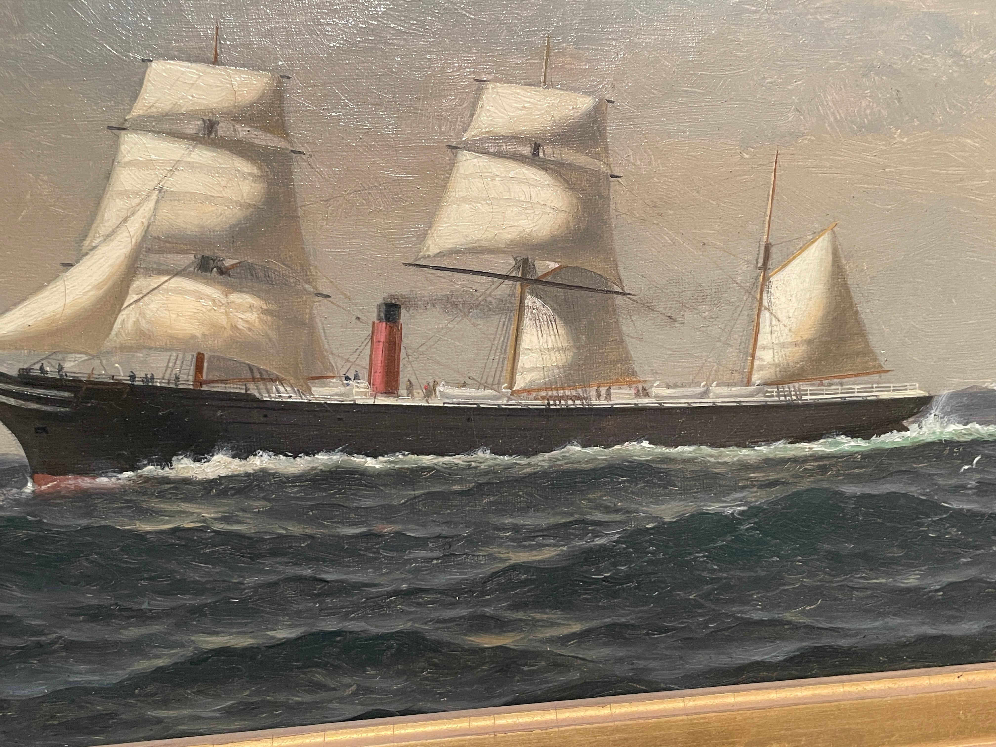 « Portrait de bateau », William Edward Norton, peinture maritime de paysage marin, Nouvelle-Angleterre en vente 3