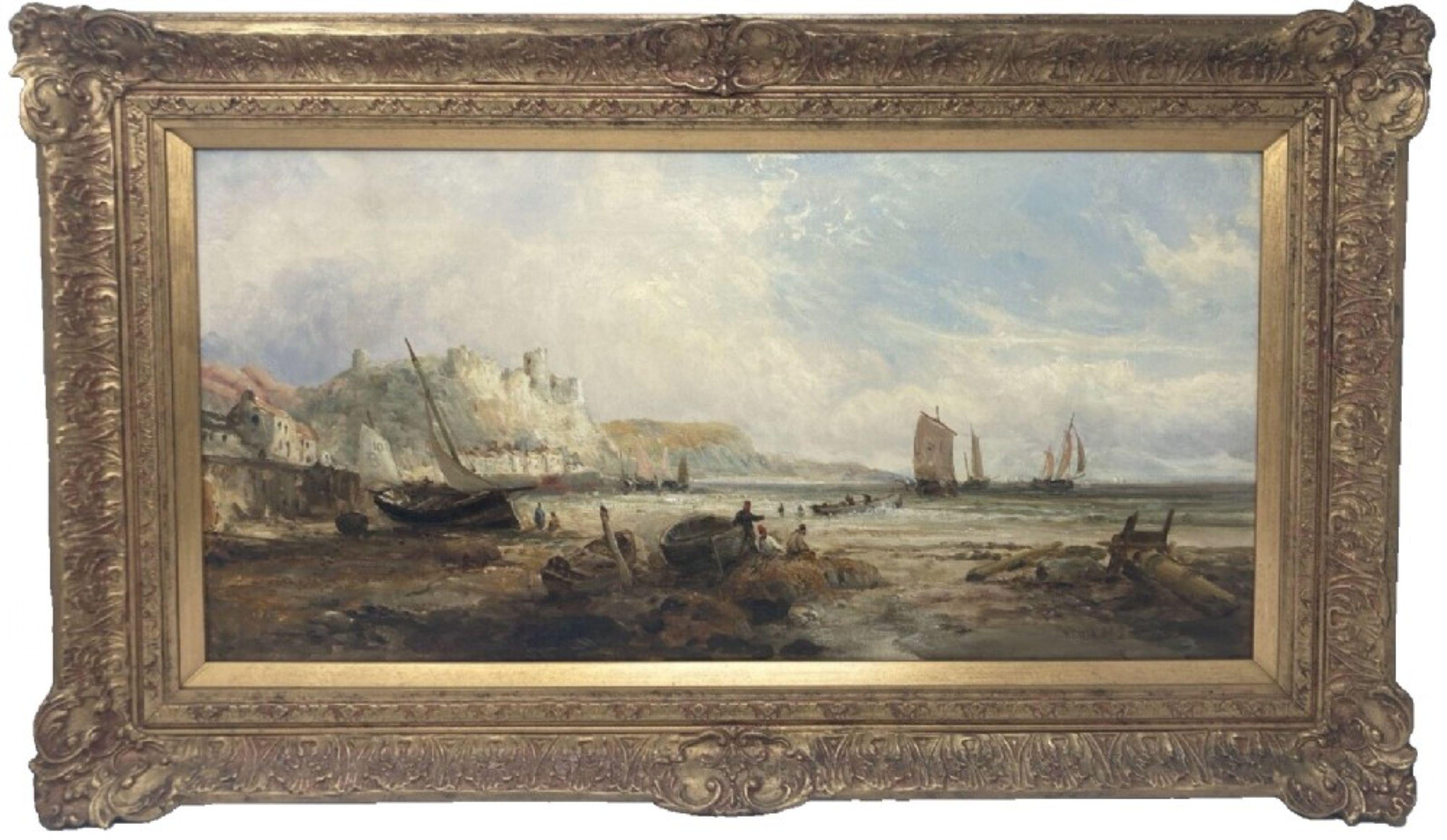 Hastings Castle Ölgemälde Meereslandschaft  19. Jahrhundert,  William Edward Webb