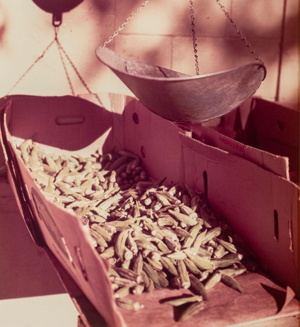 William Eggleston (americano, nato nel 1939), Okra Scale, stampa a trasferimento di colore, circa 1980, edizione firmata, datata e numerata 