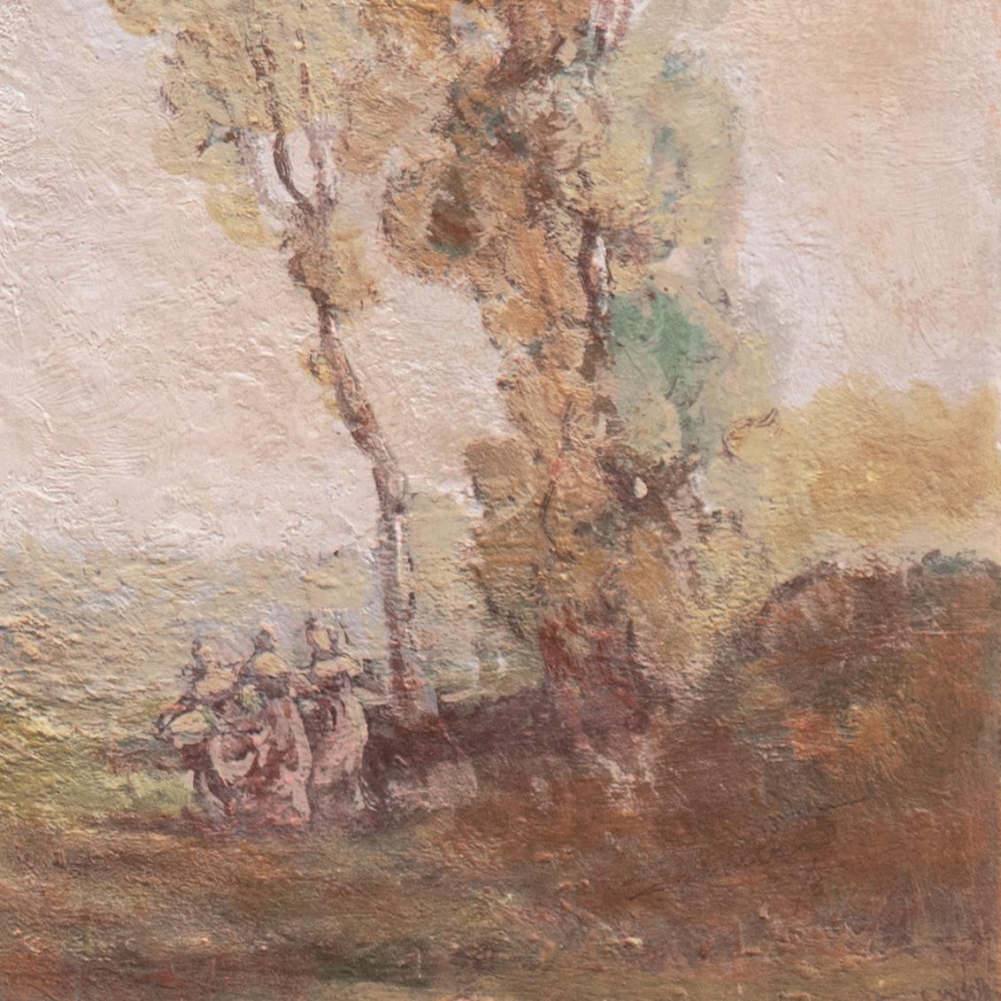 'Nymphs at Dusk', Art Nouveau, Arts and Crafts, Tonalist Oil, Three Graces, AIC For Sale 1
