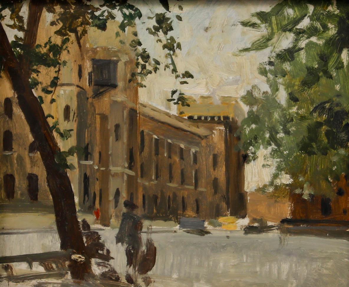 Attribuire. William Eric Thorp (1901-1993) - Olio del XX secolo, Via Continentale 1