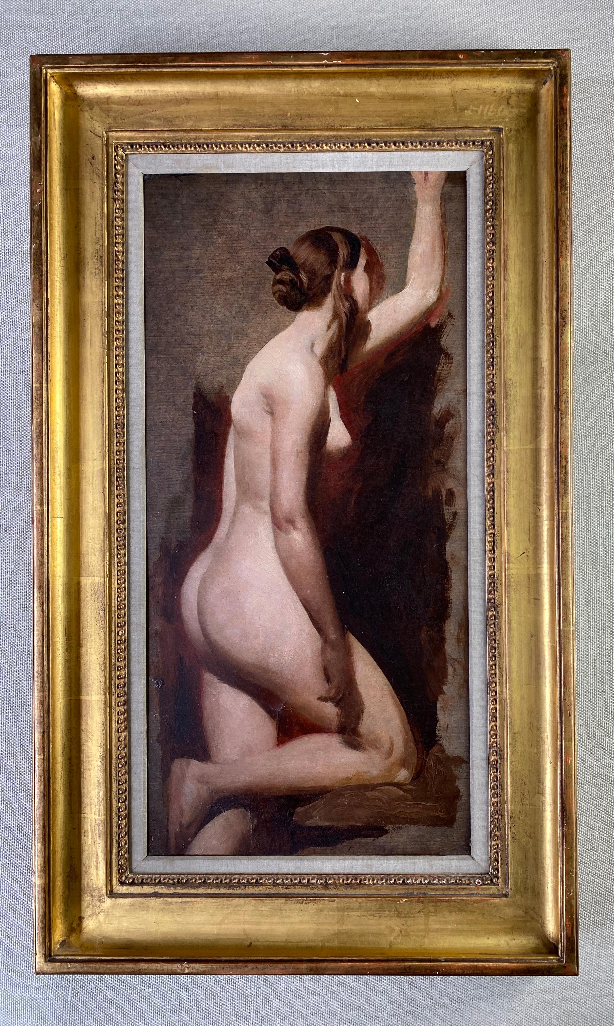 19th Century English Portrait of a Female Nude - Old Masters Painting by William Etty R.A.
