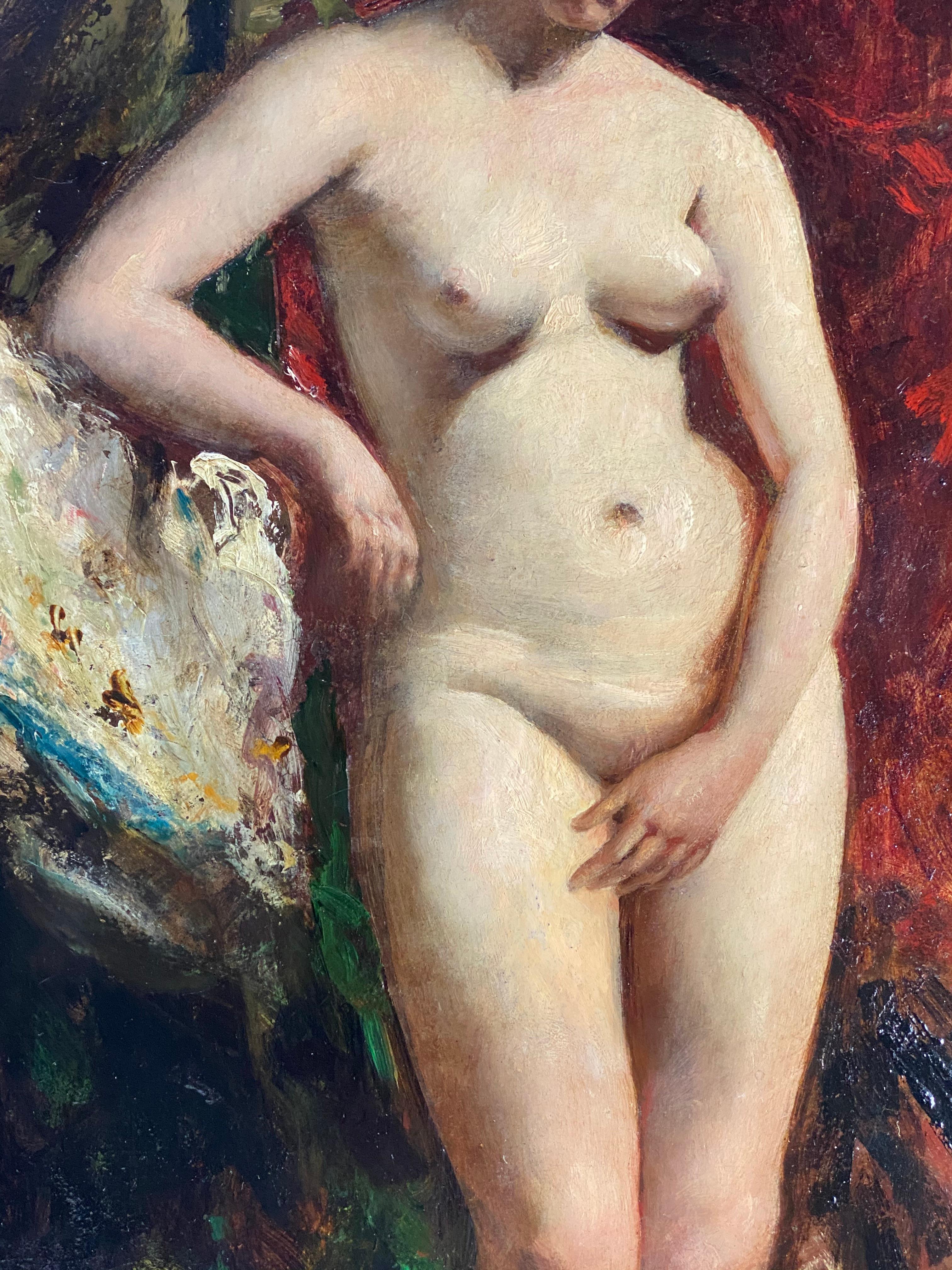 nude woman with drapery