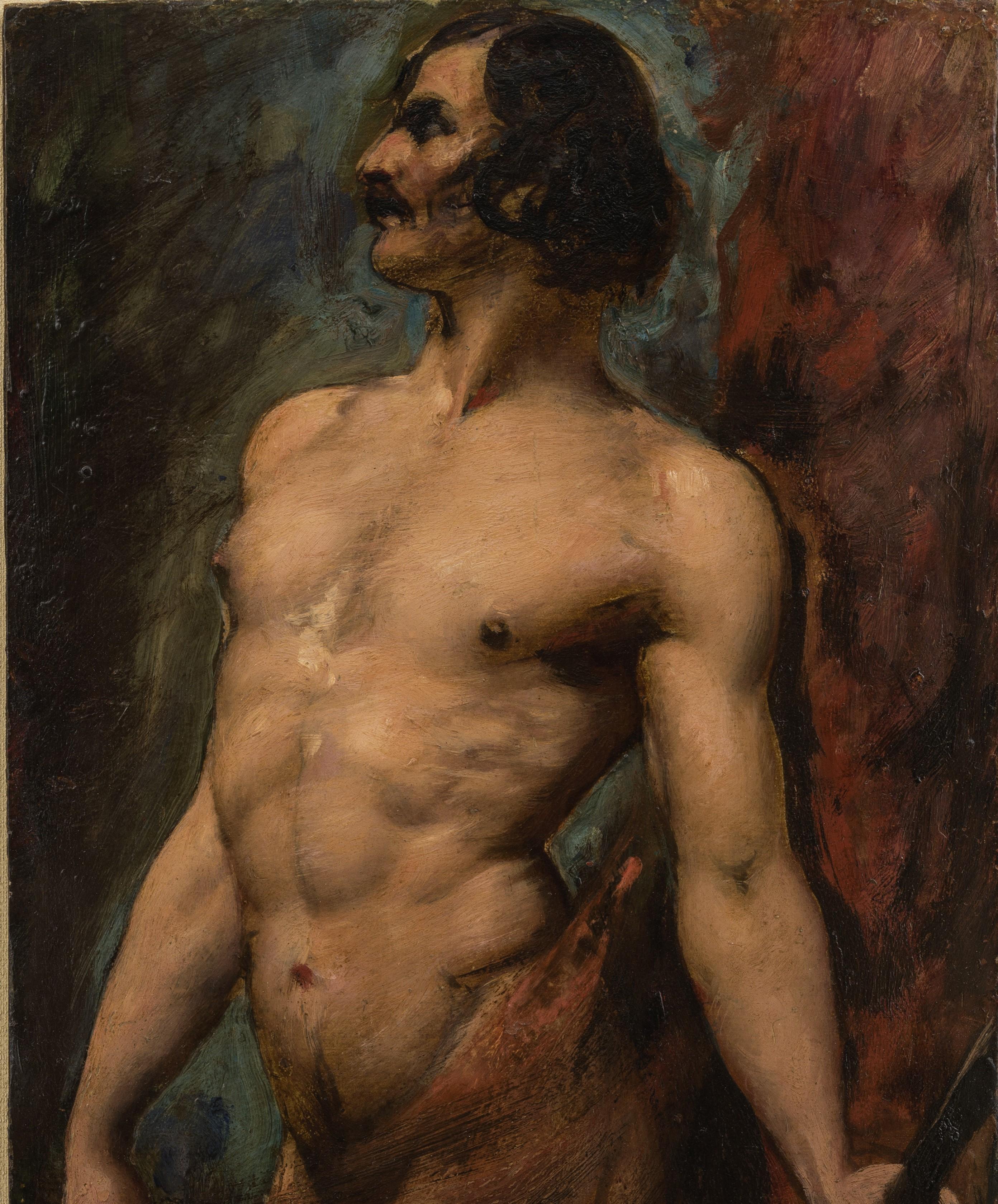 Academic Study (Male Nude) - Painting by William Etty R.A.