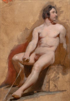 Portrait Of A Nude Male Holding A Rope, 19th Century  