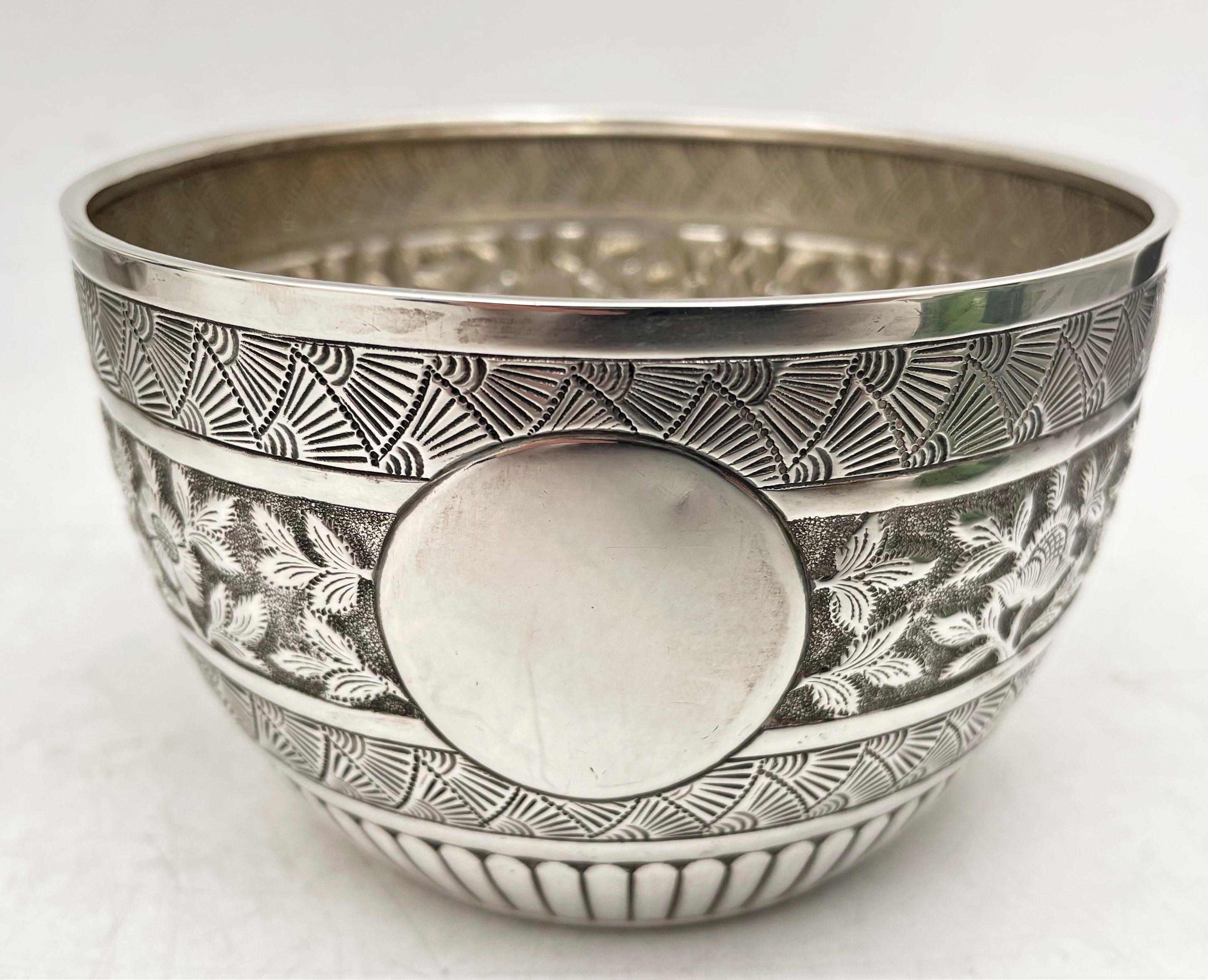 English William Evans Sterling Silver 1881 Victorian Bowl For Sale