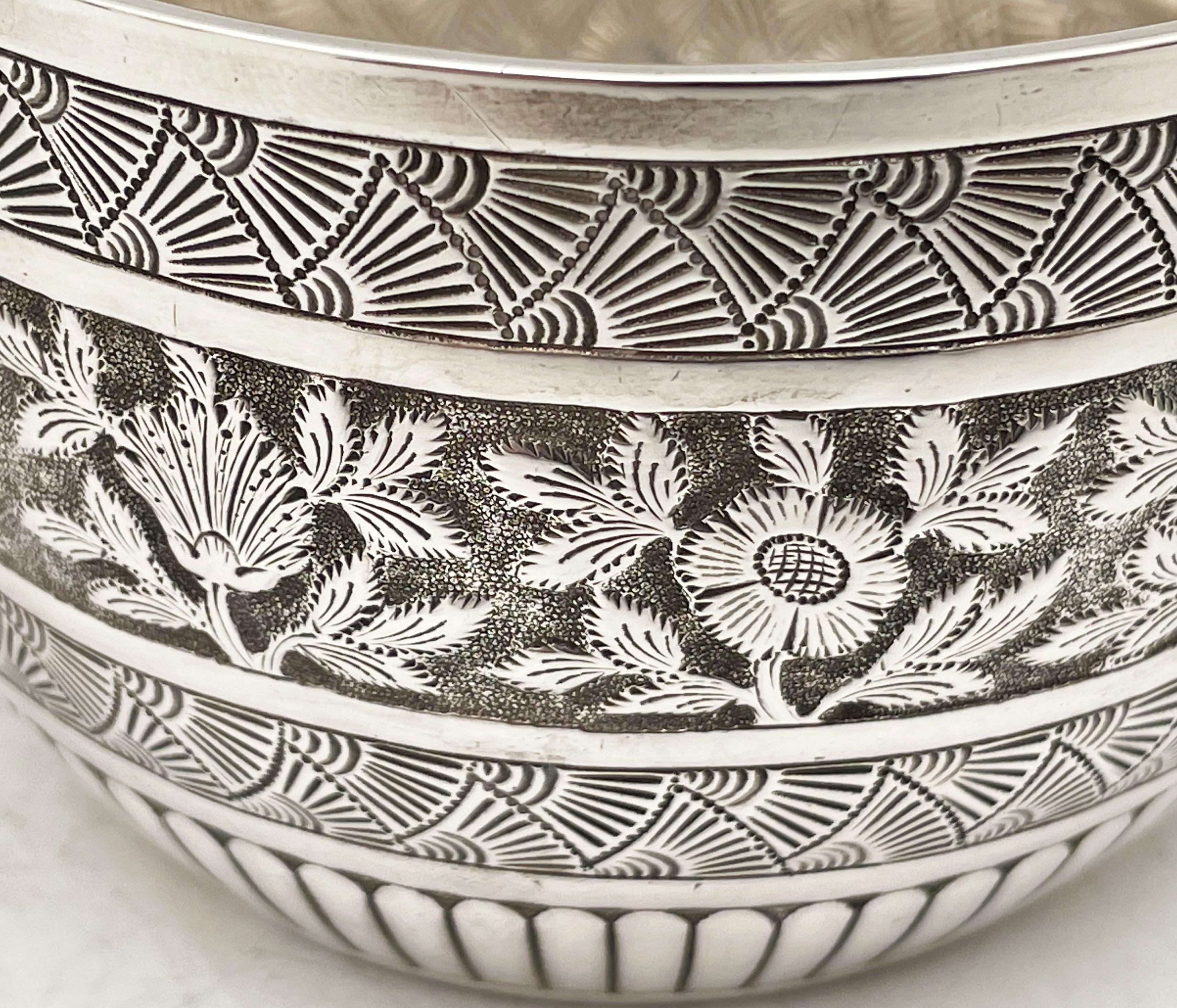 William Evans Sterling Silver 1881 Victorian Bowl In Good Condition For Sale In New York, NY