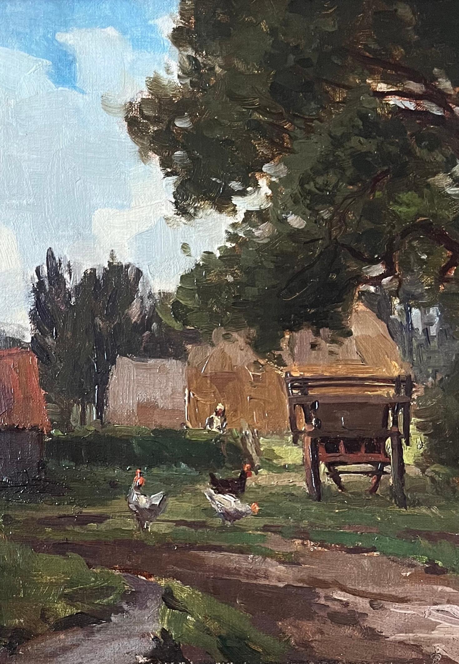 William F Burchell,  Original oil painting of chickens in a farmyard For Sale 3