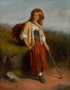 William F. Hardy (1877-1933) - Framed Late 19th Century Oil, Country Girl
