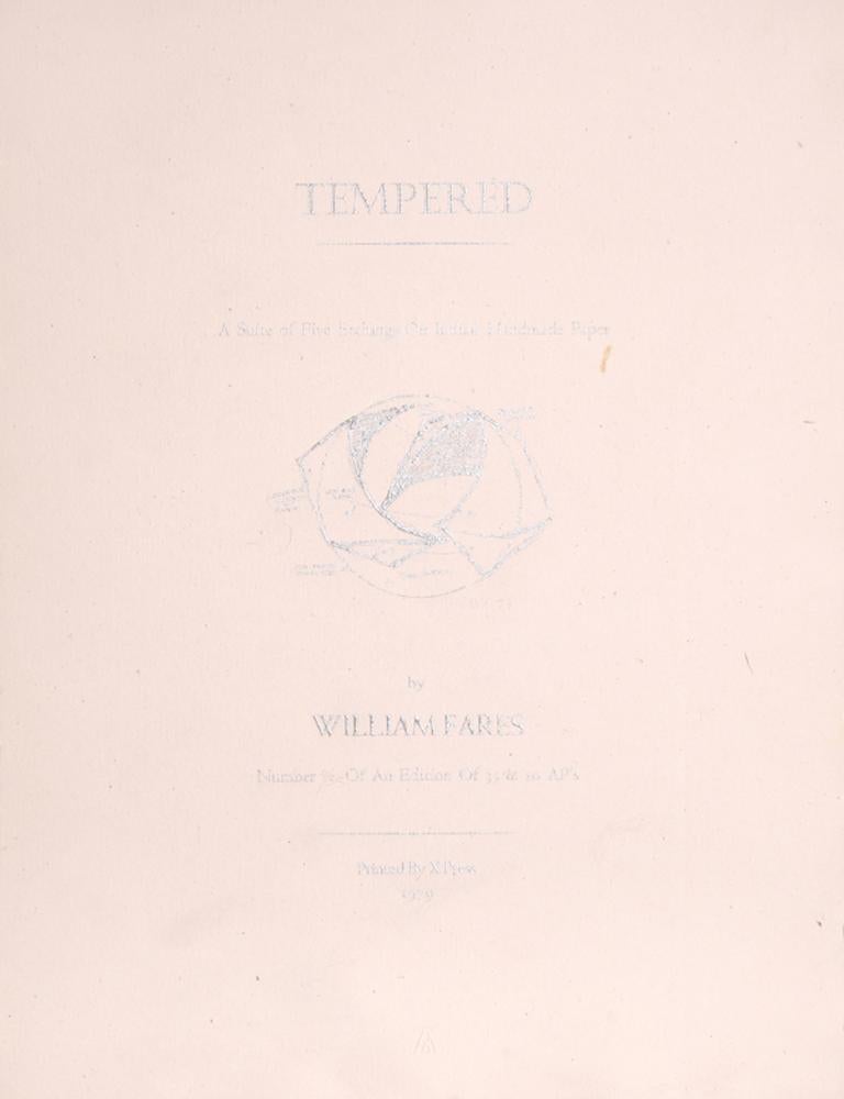 The Tempered Portfolio, Five Abstract Etchings by William Fares For Sale 1