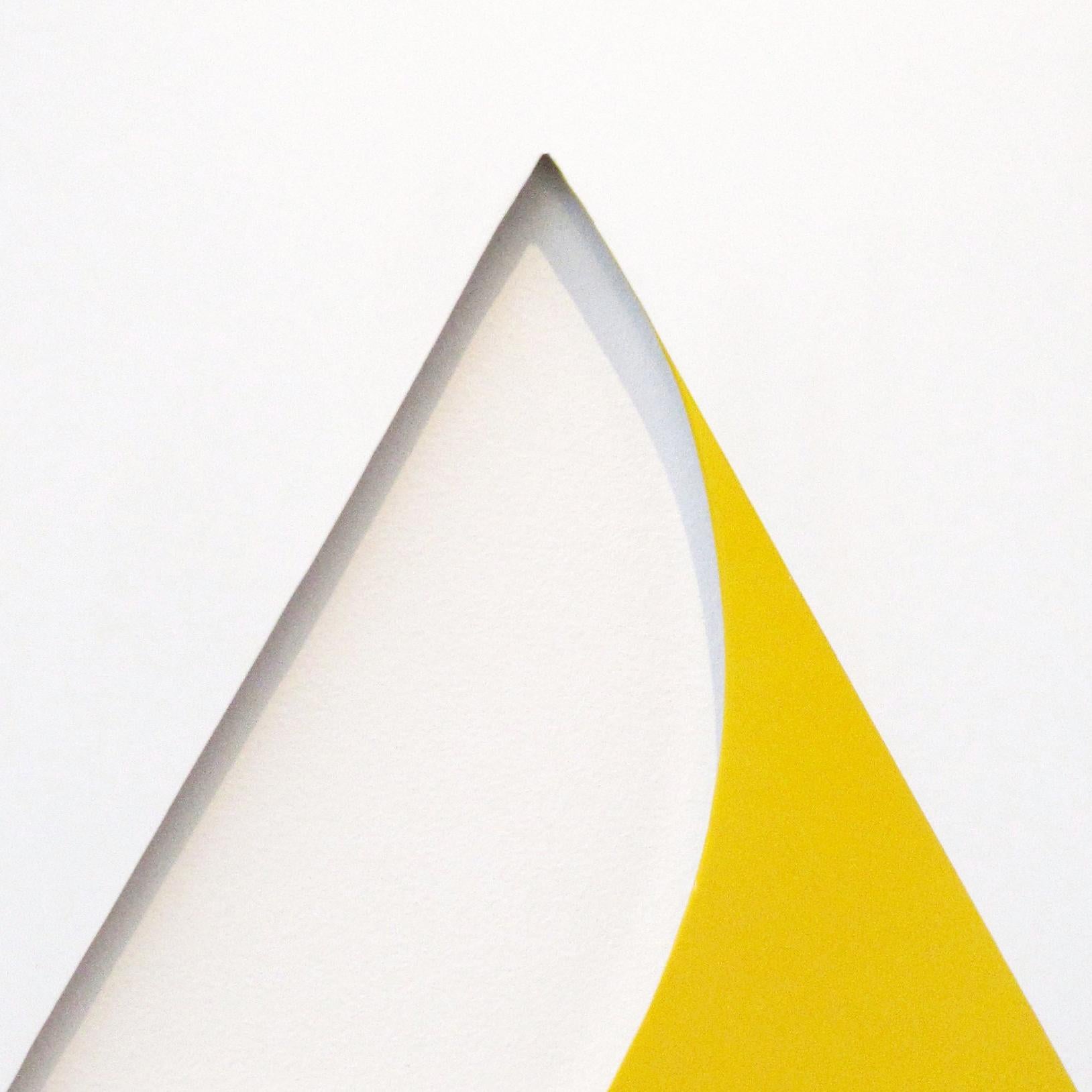 Pivot Yellow - Gray Abstract Sculpture by William Fares