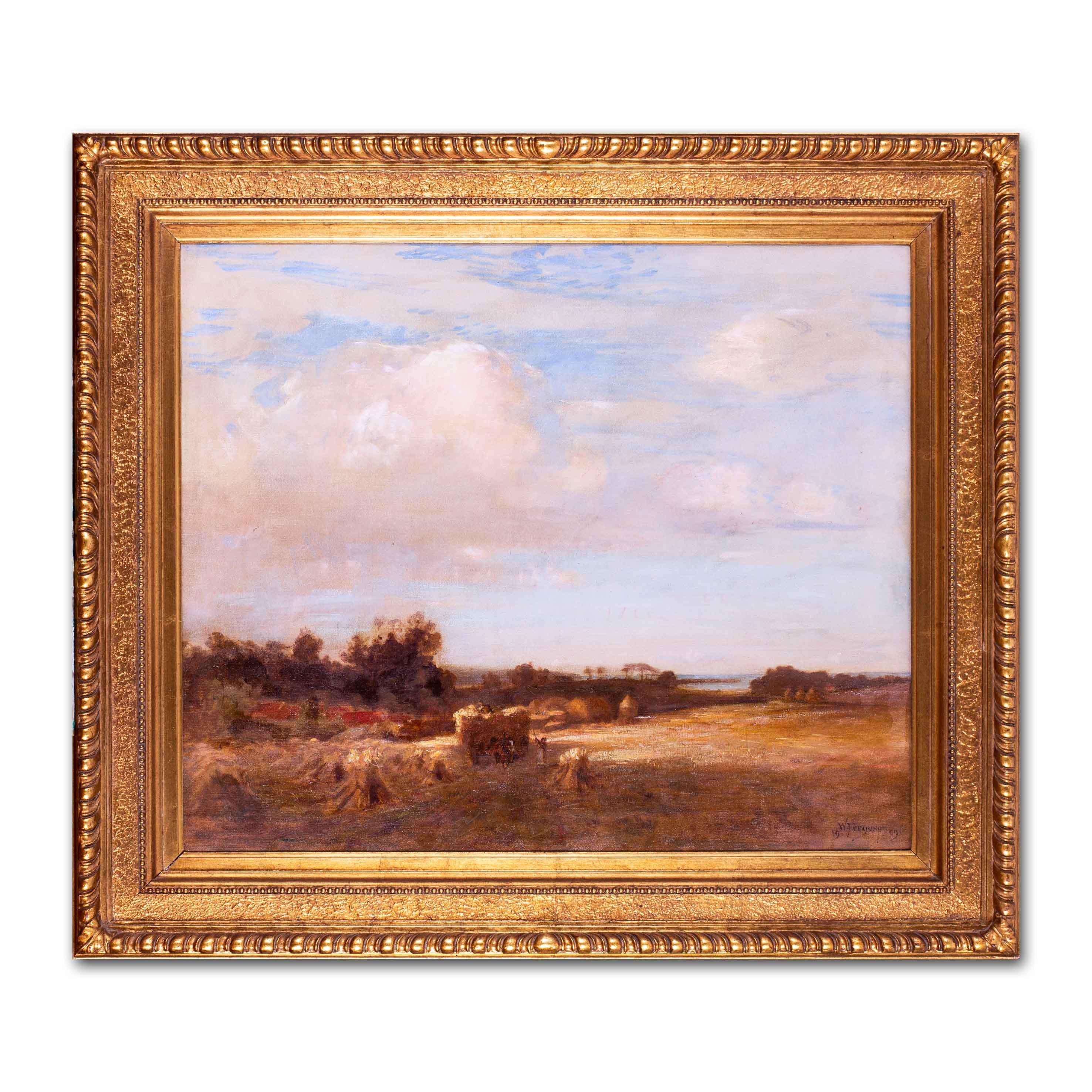 1909 Royal Academy painting of harvesting before the coast by Ferguson 2
