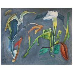 William Fett Sirrealist Abstract Landscape Oil Painting