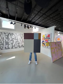 Acrilico su legno Assemblaggio intitolato: "A.B.C. 5". 36 x 44