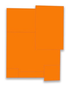 Acrylic on Wood Assemblage Titled: “A.B.C. VIII" Orange