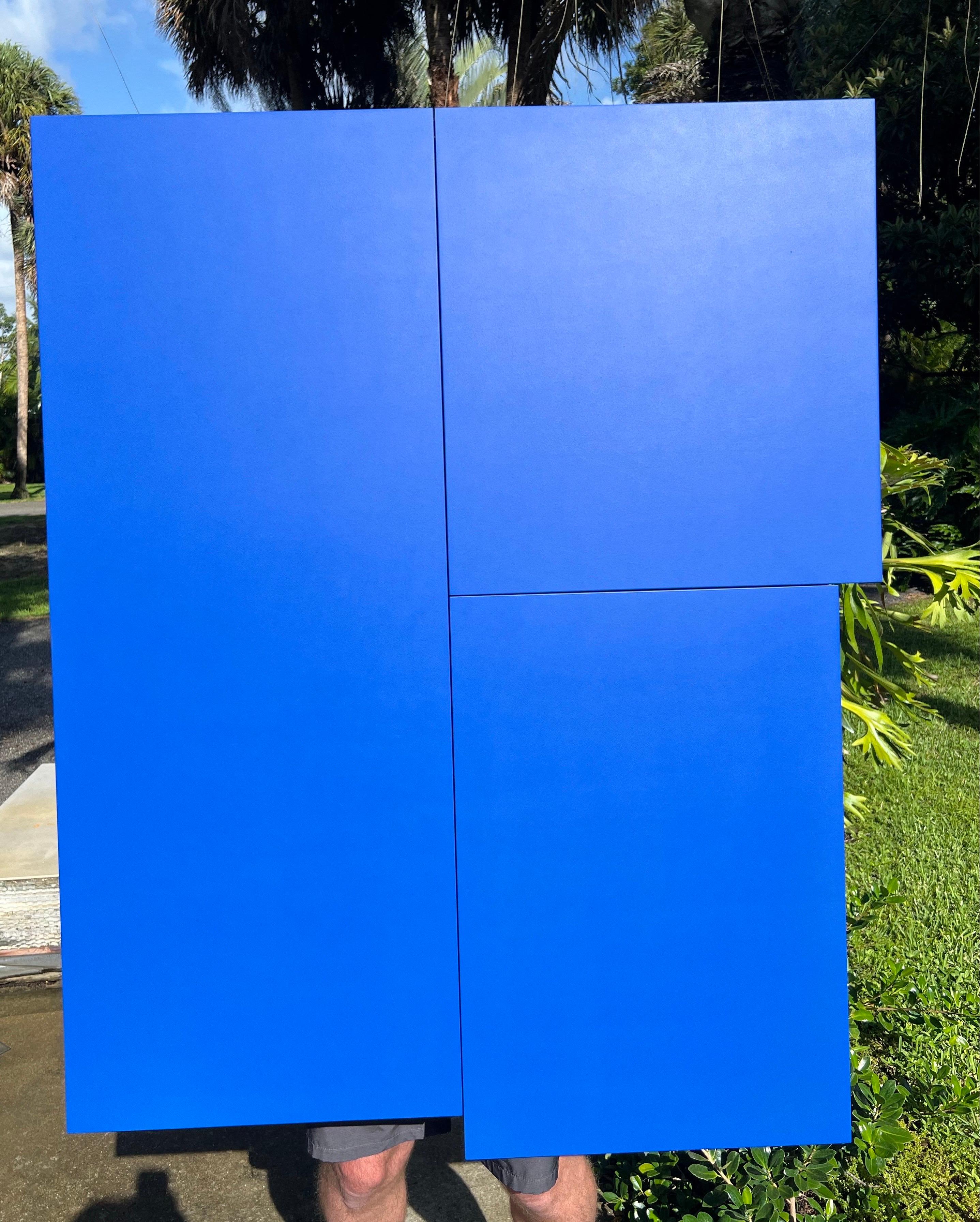 Acrylic on Wood Assemblage Titled: “Tres iV” - Minimalist Painting by William Finlayson