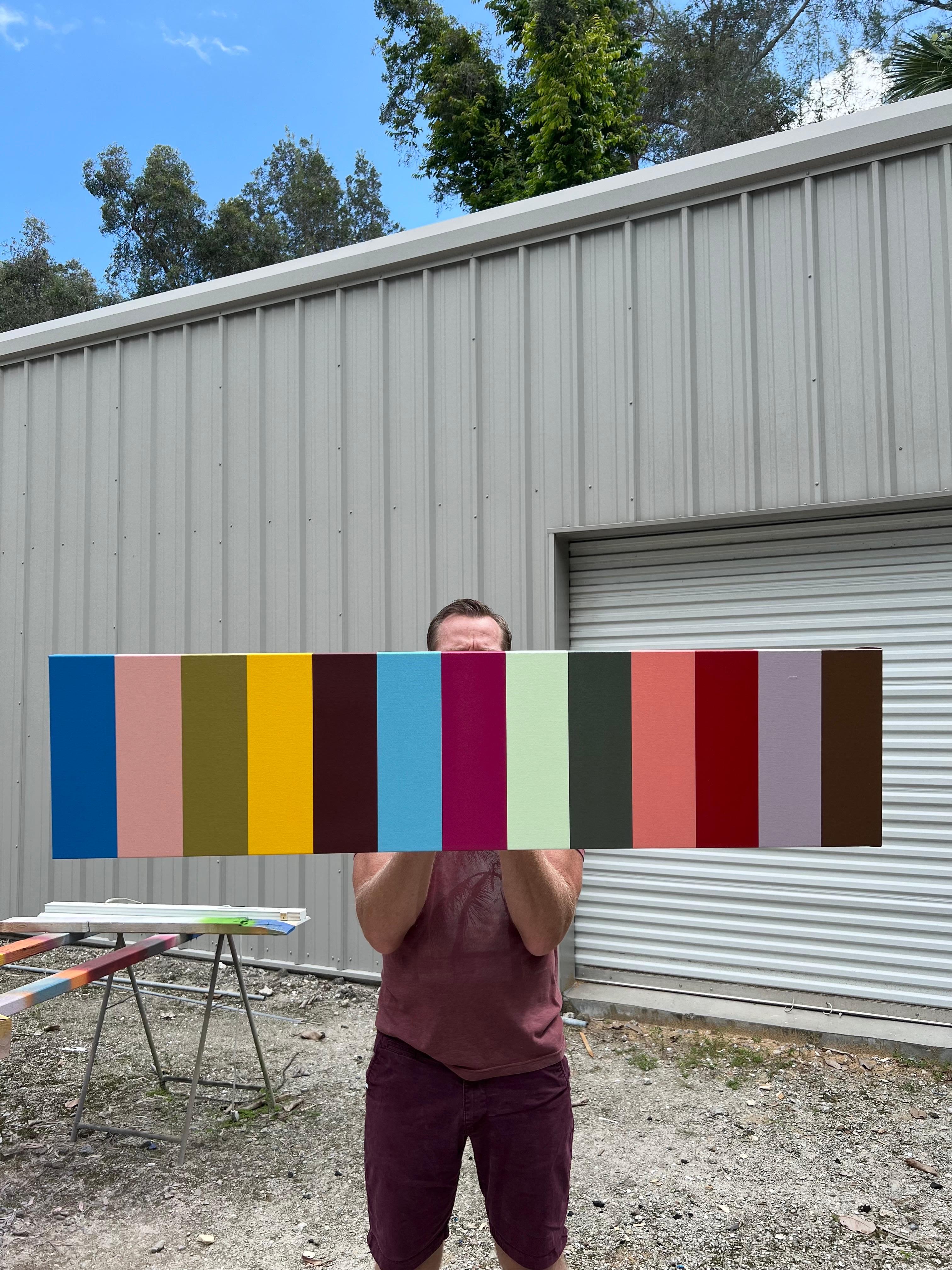 Acrylique sur bois  Intitulé : Blockhead 3 - Minimaliste Mixed Media Art par William Finlayson