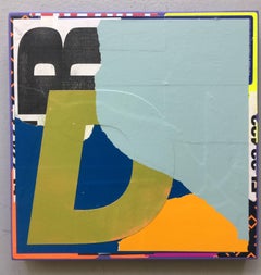 « Big 'D' » Acrylique et papier sur panneau de bois (11 x 11)