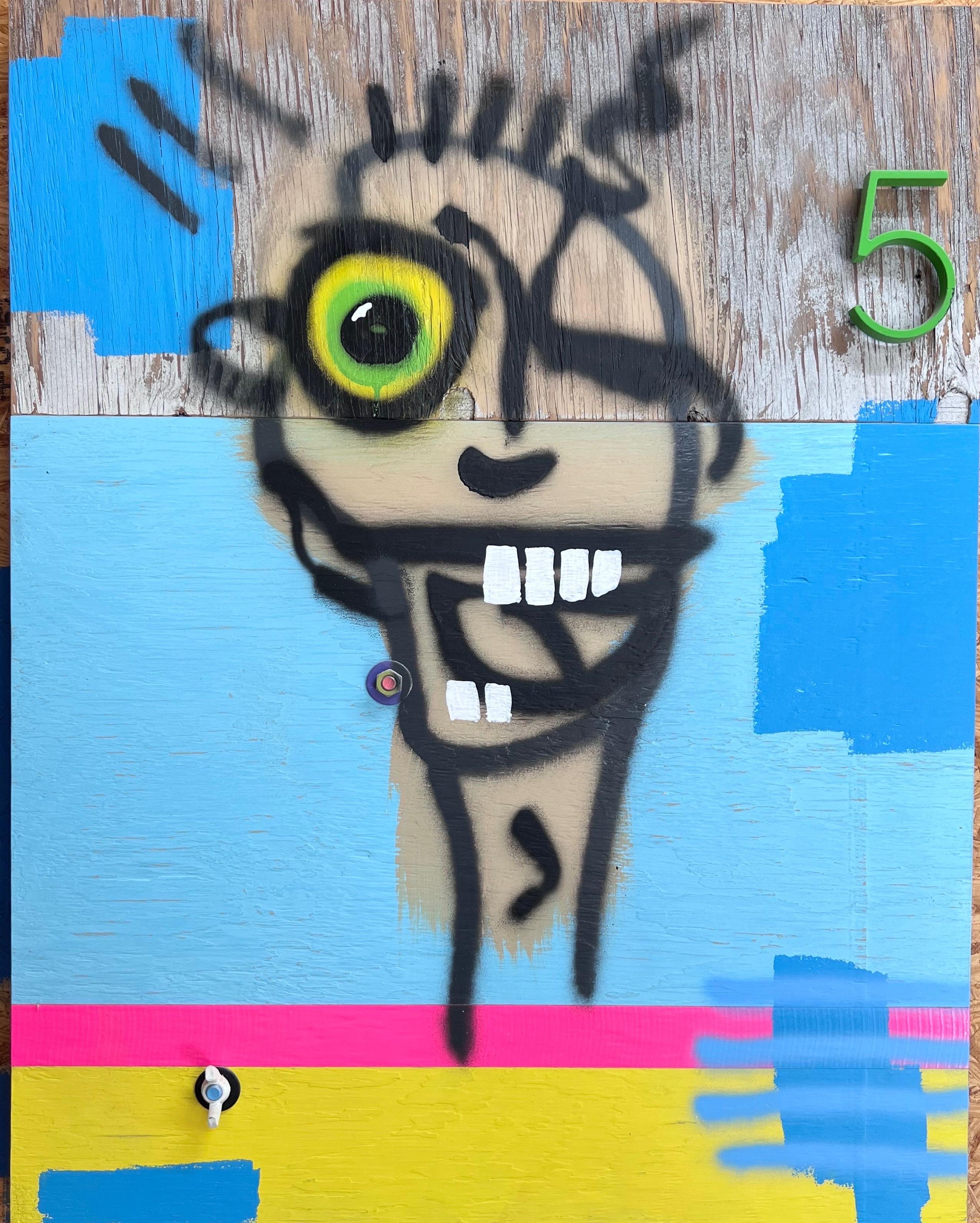 Peinture mixte intitulée : Wingnut - Mixed Media Art de William Finlayson