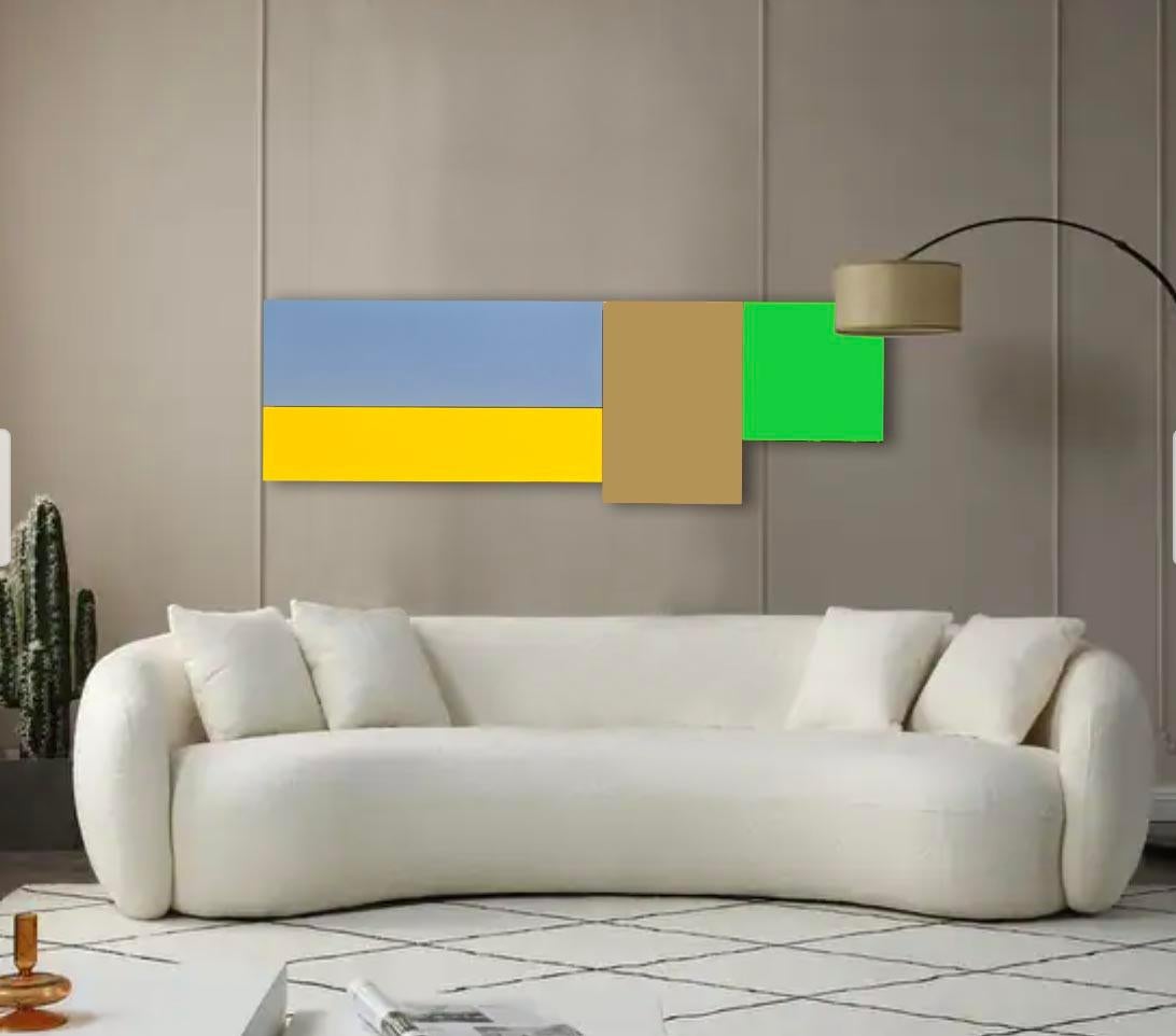 Assemblage aus Acryl auf Holz mit dem Titel: „A.B.C. 6 im Angebot 2