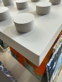 Peinture acrylique sur panneau Assemblage intitulé : "Leego III"