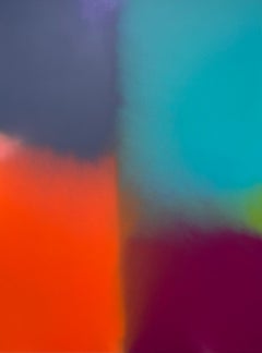 Pittura acrilica su pannello di legno intitolata "Happy Haze Vl  35.5 x 47.5