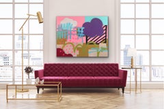 Large Modern Acrylic Painting on Panel