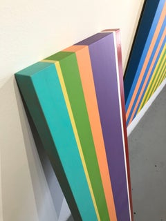 Modern Acrylic Painting on Panel  10.5 x 48