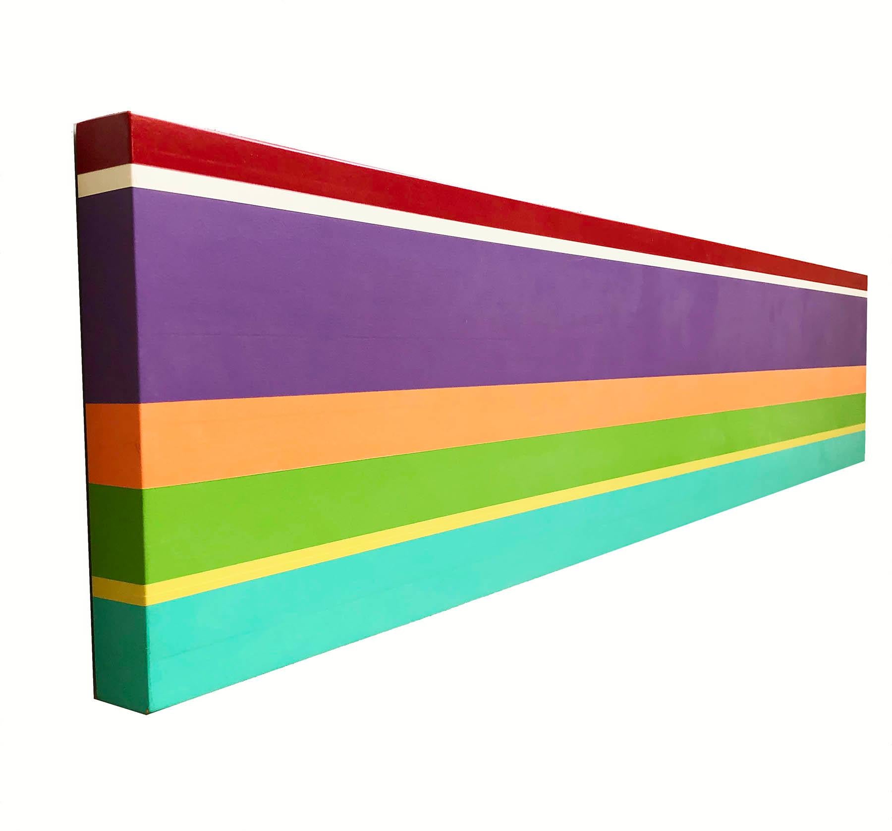 Modern Acrylic Painting on Panel 10.5 x 48