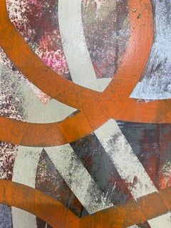 Original Mixed Media Painting on Panel “Burnt Orange Ribbons” 24 x 36