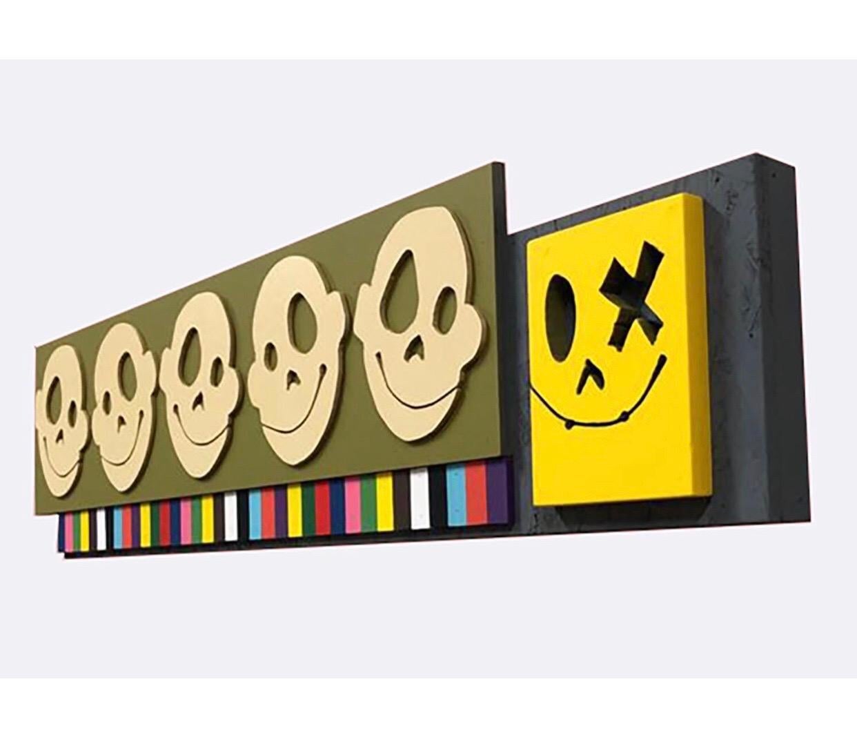 William Finlayson Abstract Painting - Original Painting on Panel Assemblage Titled: "Beer 30” 9.75 x 38