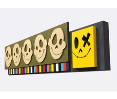 Original Painting on Panel Assemblage Titled: "Beer 30” 9.75 x 38