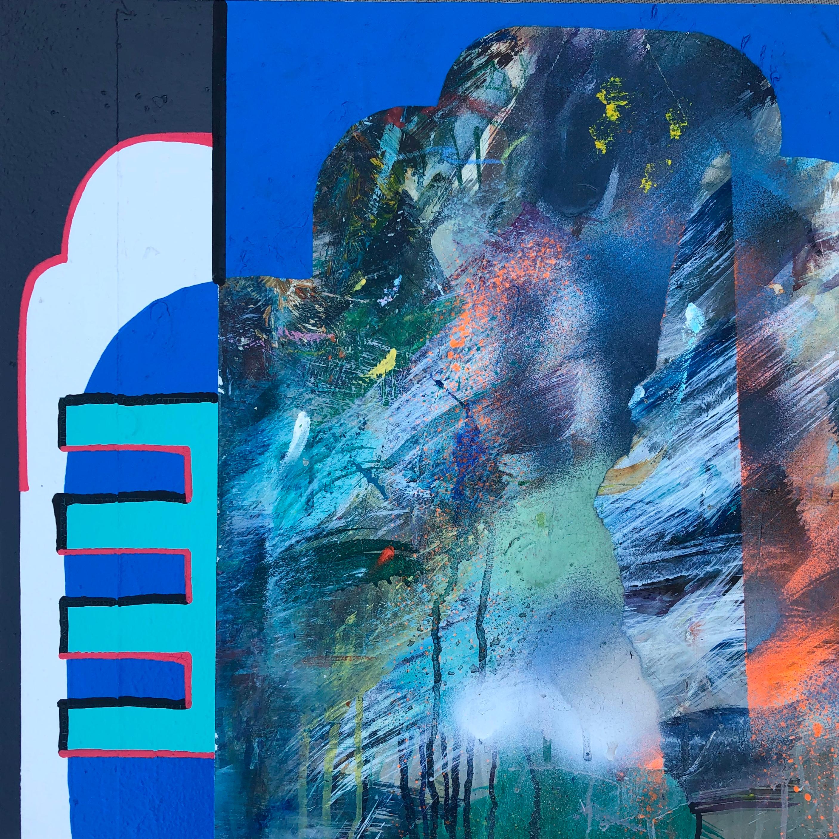 Abstract Painting di William Finlayson - Pittura originale su pannello dal titolo: "West Bound and Weird".